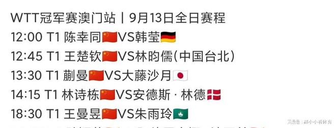 13日央视直播乒乓球时间调整CCTV5+直播孙颖莎战迪亚兹附赛程(图5)