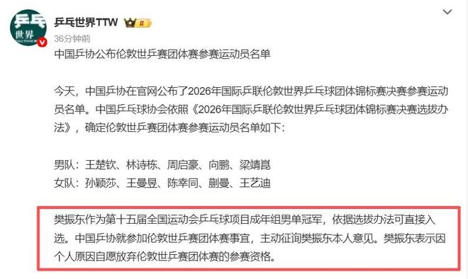 樊振东再缺席世乒赛！许昕一句话揭开真相王皓的确没说错(图7)