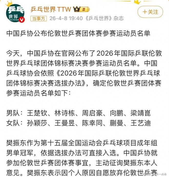 双核变单核！樊振东无缘伦敦世乒赛男乒夺冠胜算几何？(图1)